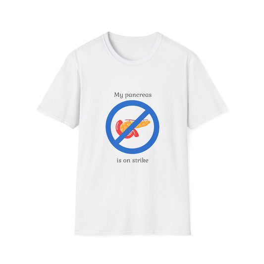 Diabetes Humor T-Shirt — "My Pancreas Is On Strike" Graphic Tee