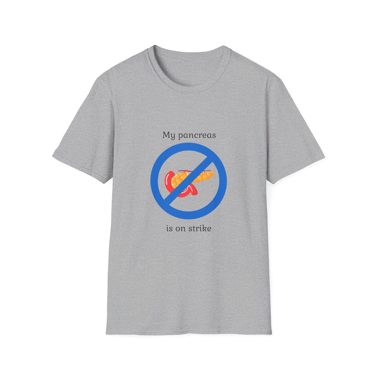 Diabetes Humor T-Shirt — "My Pancreas Is On Strike" Graphic Tee