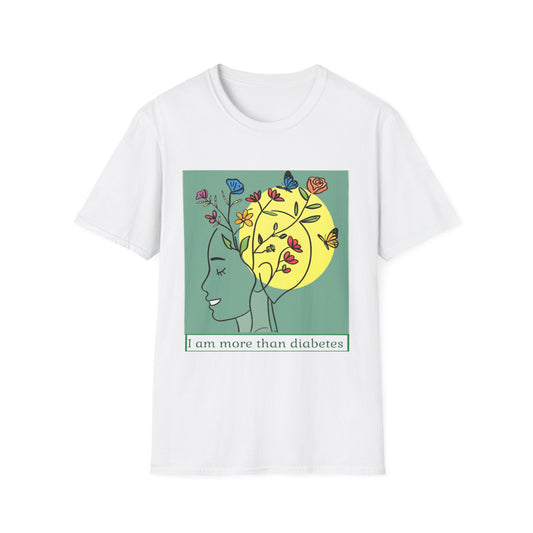 Diabetes Awareness T-Shirt — "I Am More Than Diabetes" Floral Design