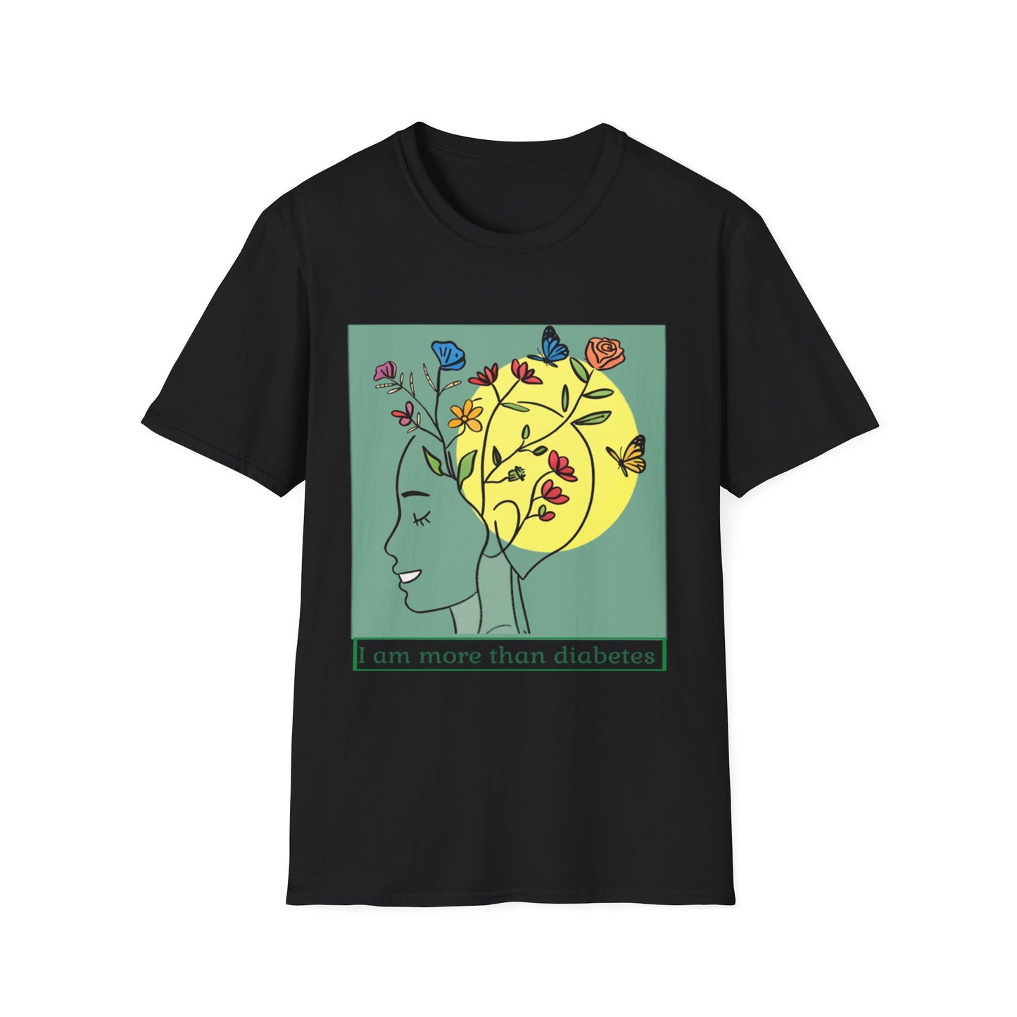 Diabetes Awareness T-Shirt — "I Am More Than Diabetes" Floral Design
