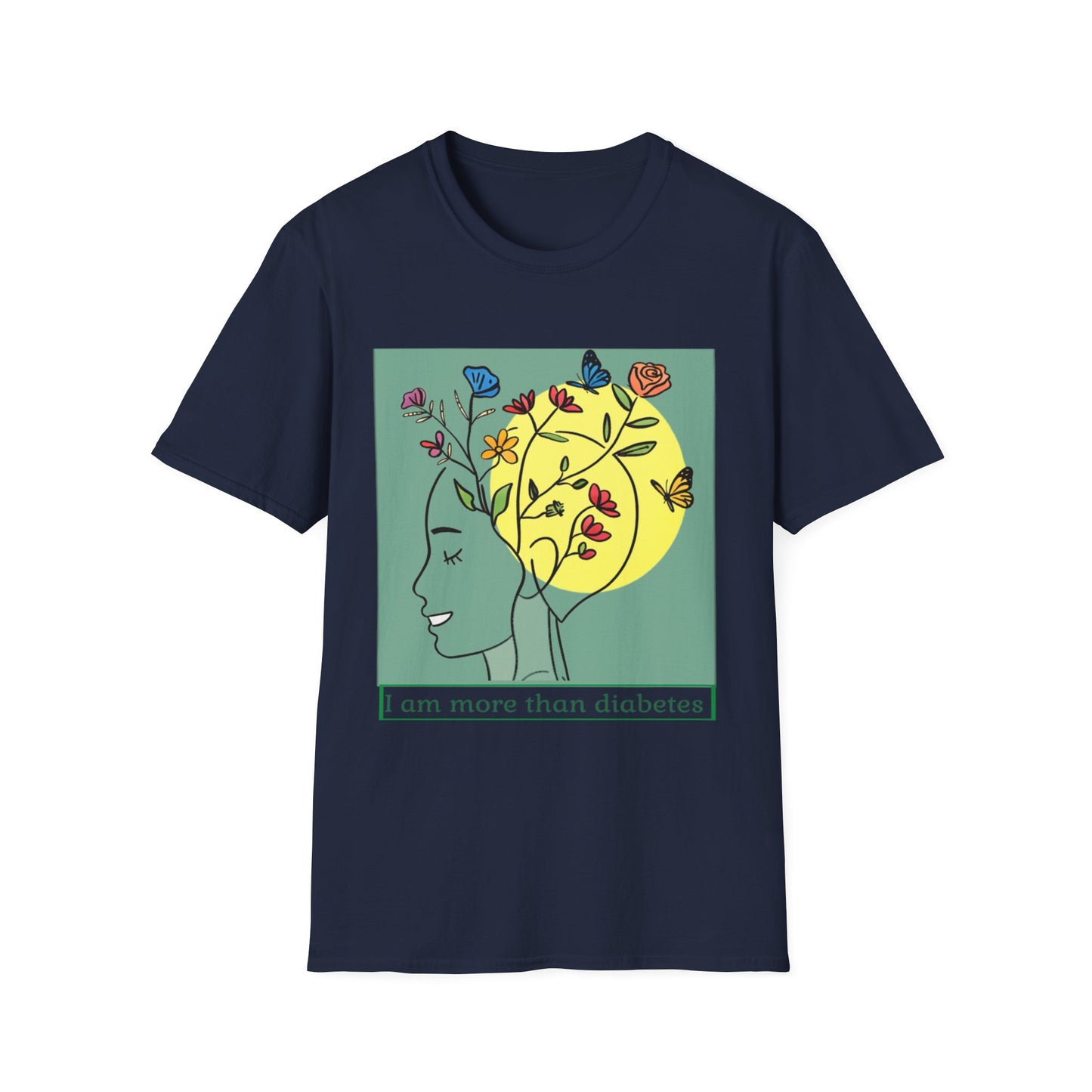 Diabetes Awareness T-Shirt — "I Am More Than Diabetes" Floral Design